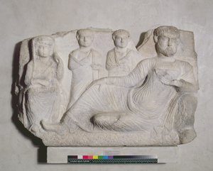 Funerary Banquet of a Man in Parthian Costume with his Family, from Palmyra